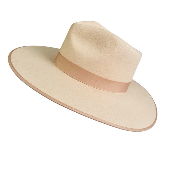 Lack Of Color Ivory Wool Rancher Wide Brim Hat Size S